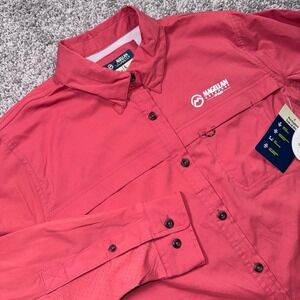 Magellan Outdoors Pro Explore Trek Women Stretch Shirt Coral Pink Large NEW